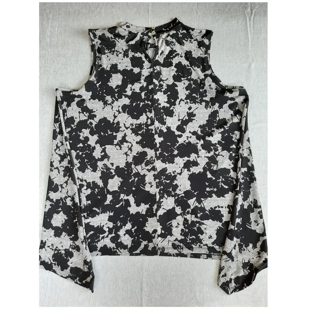 Ava James 2X Plus Women Spandex Blouse Back Keyhole Sleeveless Multi-Color - Picture 2 of 8